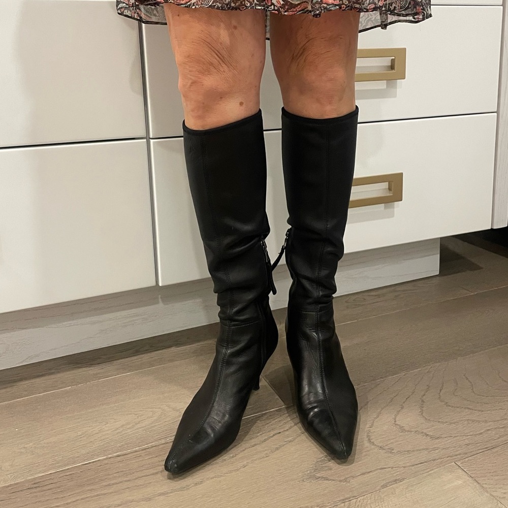 Prada stretch leather tall boot